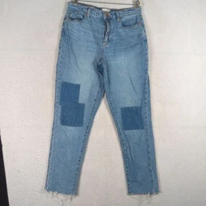 Universal Thread Women's Patchwork Raw Hem High Rise Boyfriend Jeans Size 6 - Picture 1 of 8