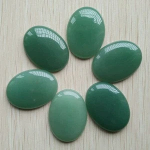 6pcs Natural Green Aventurine Stone Oval CAB CABOCHON 30x40mm DIY No Holes - Picture 1 of 2