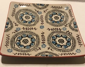 Yokohama Studio Miyabi Square Sushi Plate Hand Painted Moriage Style - Picture 1 of 7