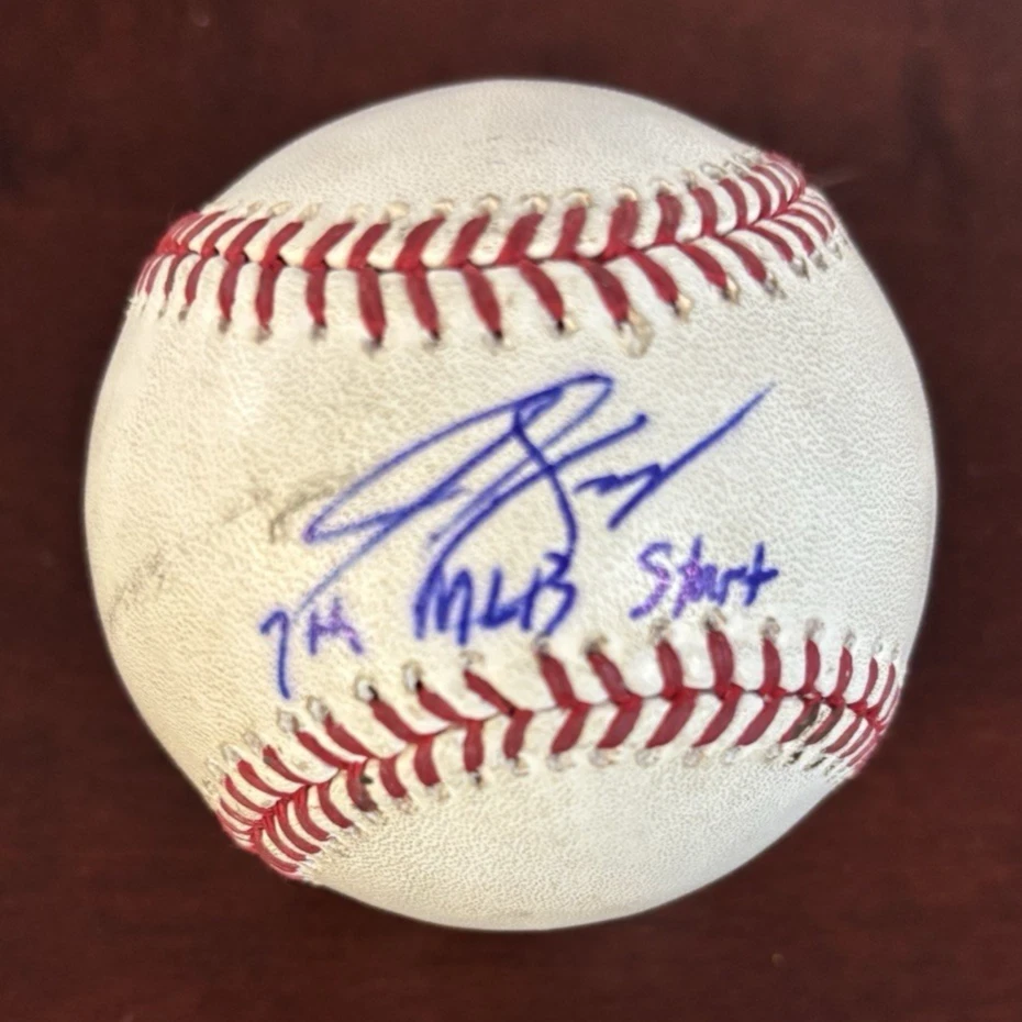 JON GRAY signed "game used" Official Baseball "7th MLB start" ~ MLB cert~JSA/COA - Image 1 of 4
