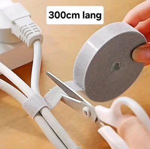 Wiederverwendbarer Klett Kabelbinder - 300cm - Robuster Kabel Organizer - Weiß - Bild 1 von 6