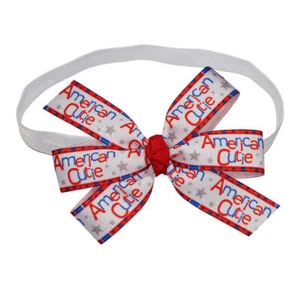 WD2U Baby Mädchen sortiert 4,5" 4. Juli rot weiß blau Haarschleife Stretch Stirnband - Bild 1 von 10