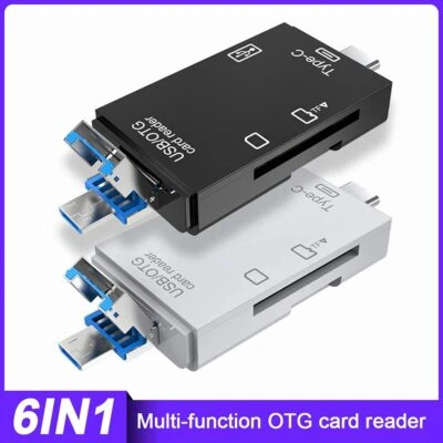 OTG Kartenleser 6IN1 USB Micro USB SD TF Typ C Adapter für Smartphone Computer - Bild 1 von 4