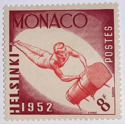 旅行邮票:1952 年摩纳哥邮票 Sc# 299 赫尔辛基奥运会体操 MOGLH — 第 1/4 张图片