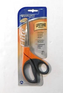 Westcott Elite Forbici 7" Piegate Precisione Lame Inox Impugnatura Sagomata a Righe - Foto 1 di 3