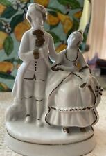 Vintage Victorian Courting Couple White and Gold18th century