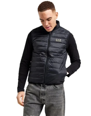 Emporio Armani EA7 Gilet Black Puffer Sleeveless Jacket (Men's Size Small) NEW - Image 1 of 4