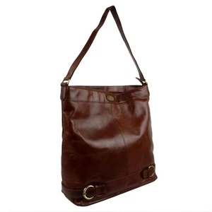 Ladies Cognac Leather Slouch Shoulder Bag Handbag by Rowallan of Scotland - Picture 1 of 7