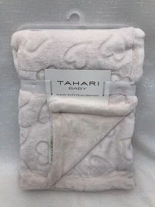 Tahari Baby Girls Pink Embossed Hearts Blanket Security Lovey Plush Light Dusty - Picture 1 of 10
