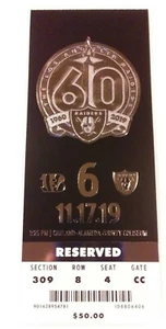 2019 Oakland Raiders Cincinnati Bengals NFL Football Full Ticket Stub - Picture 1 of 3