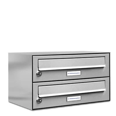 2er Premium Edelstahl Briefkasten Anlage 2 Fach Wandbriefkasten A4 Postkasten - Bild 1 von 4