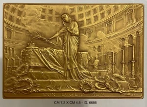 UMBERTO I° RE D’ITALIA A RICORDO DELLA MORTE 1905 MED. PLACCHETTA PROD. JOHNSON - Imagen 1 de 6