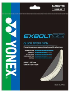 Juego de cuerdas para raqueta de bádminton Yonex Exbolt 63 10 m - 0,63 mm - blanco - Imagen 1 de 1