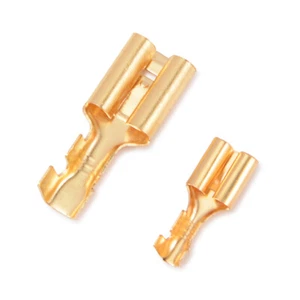 100 Pack Golden Car Electrical Female Ring Terminals Wire Connectors Cable - Picture 1 of 6
