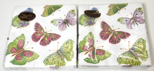 Caspari Butterfly 20 Triple Ply Napkins Bundle Lot Of 2 Packs NEW - Picture 1 of 5