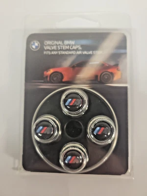 Genuine BMW M Logo Valve Stem Cap Set 36110421543 36-11-0-421-543 - Image 1 of 2