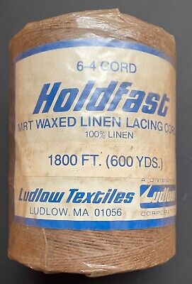 Waxed Linen 6-4 Lacing Cord (1 Lb) Holdfast Thread Rug Braiding Weaving Twine • 83.52€