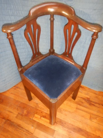 Period Chippendale Mahogany English Corner Chair Cover