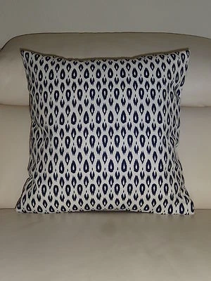 Navy White Pillow Cover 18"x18",  pillow sham - Image 1 of 2