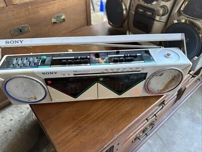 超级罕见! 索尼 CFS-W50 复古立体声磁带-扬声器 WhiteSee 图片 — 第 1/4 张图片