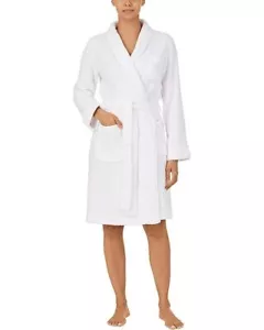 LAUREN Ralph Lauren Cable Herringbone Shawl Collar Robe White Size Large L - Picture 1 of 3