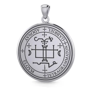 STERLING SILVER ARCHANGEL GABRIEL PENDANT Divine Messenger Sigil by PETER STONE - Picture 1 of 3