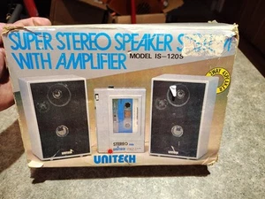 Vintage UNITECH IS-120S SUPER STEREO SPEAKER SYSTEM With AMPLIFIER 2-Way - Bild 1 von 5