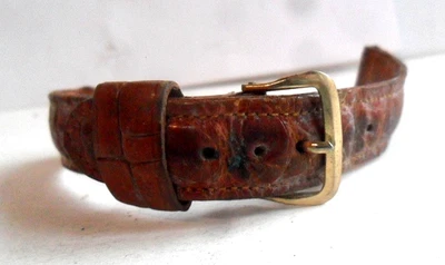 Reloj Omega vintage de cuero marrón de 11/16 pulgadas con correa única para hombre usado Foto 1 de 4