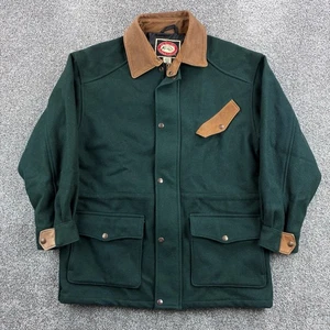 Vintage Australian Outback Collection Scheunenjacke Herren M Wollmischung Lederbesatz - Bild 1 von 7