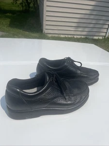 SAS Bout Time Men’s Size 11 WW Black Pebbled Leather Moc Toe Oxford Walking Shoe - Picture 1 of 23