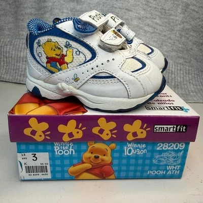 Lindas Tenis Niños Winnie the Pooh Talla 3 Smartfit Blanco Azul De Colección Años 90 Disney Foto 1 de 4
