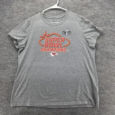 Camiseta Nike de los Kansas City Chiefs para hombre XL gris NFL fútbol americano campeones del Super Bowl Foto 1 de 4