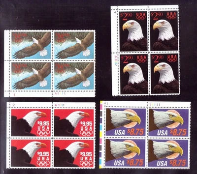 US  #2394 #2540 #2541 #2542 Air Express Mail Plate Blocks XF ALL NEVER HINGED - Image 1 of 4