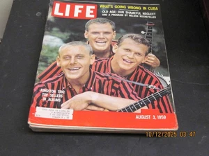 LIFE MAGAZINE 1959 AUGUST 3 KINGSTON TRIO TOP SELLERS IN ALBUMS CUBA WHAT'S GOIN - Picture 1 of 1
