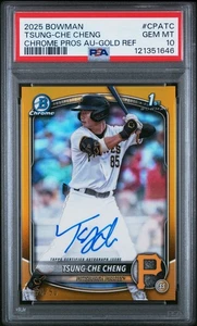 2025 Bowman Chrome Tsung-Che Cheng True Gold Refractor Auto /50 - PSA 10 (Pop 1) - Picture 1 of 2