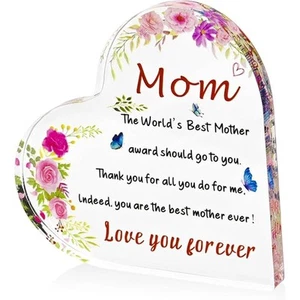NUEVO CON ETIQUETAS ~ Gran Acrílico Corazón MAMÁ Día de la Madre Regalo de Cumpleaños ~ Love You Forever - Imagen 1 de 5