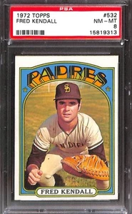 1972 Topps #532 FRED KENDALL PSA 8 NM-MT 15819313 - Imagen 1 de 2