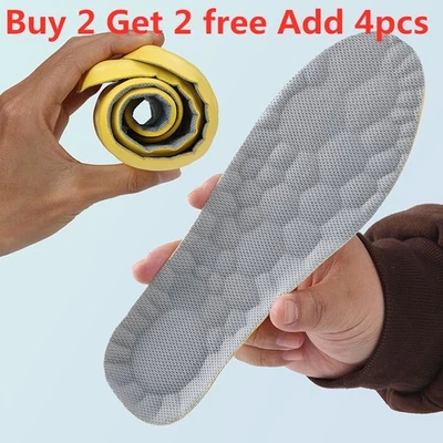 4D Memory Foam Insoles Orthopaedic Shoe Pads Comfort Foot Feet for Womens Mens-