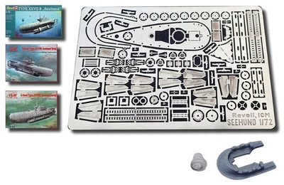 RC SUBS Deutsches U-Boot Seehund Revell 05125, ICM S 006 Fotoätzteile Maßstab 1:72