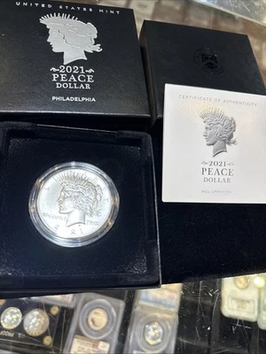 2021-P Uncirculated U.S. Silver Peace Dollar Coin (OGP and COA) - Image 1 of 4