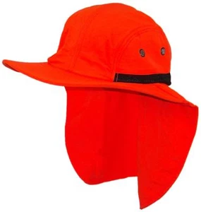 Wide Brim Summer Outdoor Hat Neck Flap OSFM Men/Women Neon Orange NWT - Picture 1 of 3