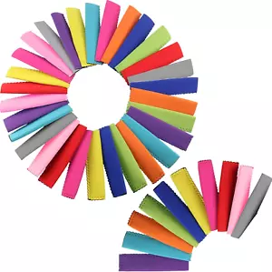 40 Pieces Reusable Popsicle Holders Popsicle Bags Freezer Ice Pop Sleeves Antifr - Picture 1 of 12