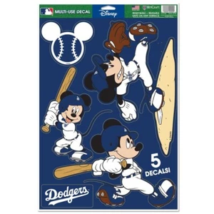 LOS ANGELES DODGERS MICKEY MOUSE 5 PACK LAPTOP MULTI USE REUSABLE DECAL WINCRAFT - Picture 1 of 1
