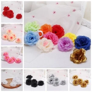 10/20pcs Artificial Rose Flower Heads Silk Bulk Fake Bouquet Party Wedding Decor - Picture 1 of 25