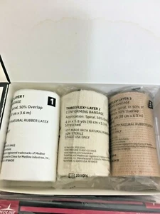 Sistema de vendaje de compresión de 3 capas BandageMedline Threeflex lote de 2 Ref MSC4300 - Imagen 1 de 8