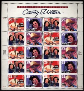 US Scott 2771-74 Legends of American Music Country and Western pane of 20 MNH - Picture 1 of 1