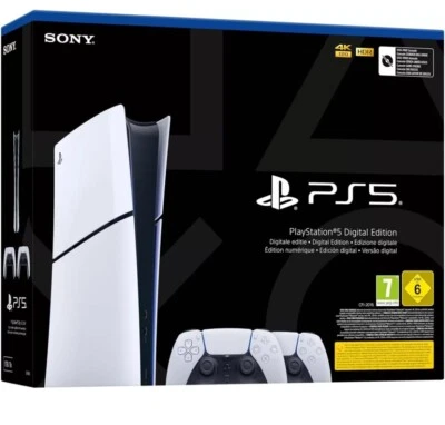 CONSOLE SONY PLAYSTATION 5 DIGITAL EDITION D SLIM 1TB + 2 DUALSENSE PS5 ITALIA