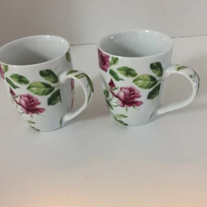 2 Porcelain Mugs/Cups With Rose Flowers Vintage Norderstedt Germany - Picture 1 of 6