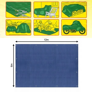 6 x 12 m lona de cubierta lona de suelo lona de barco lona de protección lona de madera lona azul ojales - Imagen 1 de 9