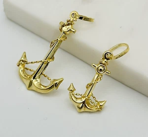 9ct Yellow Gold Marine Anchor Pendant Only Small Large Size 375 STAMP - Picture 1 of 9
